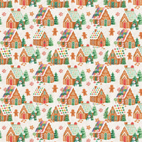 Adorable Holiday Treat Gift Wrap, Gingerbread House Wrapping Paper, Festive Christmas Candy Wrapping Paper Roll, Winter Cottage Present Paper