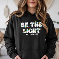 Matthew 5:14 Christmas Lights Hoodie, Be the Light Christian Hoodie, Faith Scripture Holiday Hoodie, Comfy Religious Hooded Sweatshirt Present