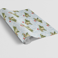 Adorable Alligator Holiday Gift Wrap, Santa Crocodile Christmas Wrapping Paper, Whimsical Animal Paper Roll, Festive Kids Gift Wrapping Paper