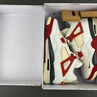 Low Top Sneakers, White Black Red Colorway, Lace Up Design, Casual Gift for Sneaker Fans