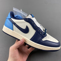 Low Top Sneakers, Beige Blue Colorway, Lace Up Design, Casual Gift for Sneaker Fans