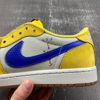 Low Top Sneakers, Blue White Yellow Colorway, Reverse Hook Design, Lace Up Design, Casual Gift for Sneaker Fans