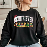 Golden Retriever Holiday Crewneck, Reintriever Christmas Sweatshirt, Humorous Reindeer Dog Sweater, Varsity Retriever Pullover, Dog Lover Present