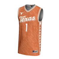#1 Texas Longhorns Lightweight Highlight Print Basketball Jersey - Texas Orange
