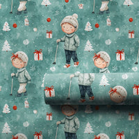 Watercolor Kids Christmas Gift Wrap, Winter Children Wrapping Paper, Whimsical Holiday Wrapping Paper, Adorable Seasonal Gift Wrap Paper Roll