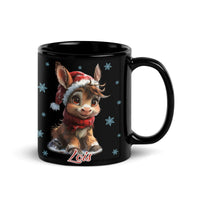 Adorable Baby Donkey Santa Hat Mug, Personalized Christmas Donkey Ceramic Mug, Holiday Animal Coffee Mug, Winter Festive Drinkware Present