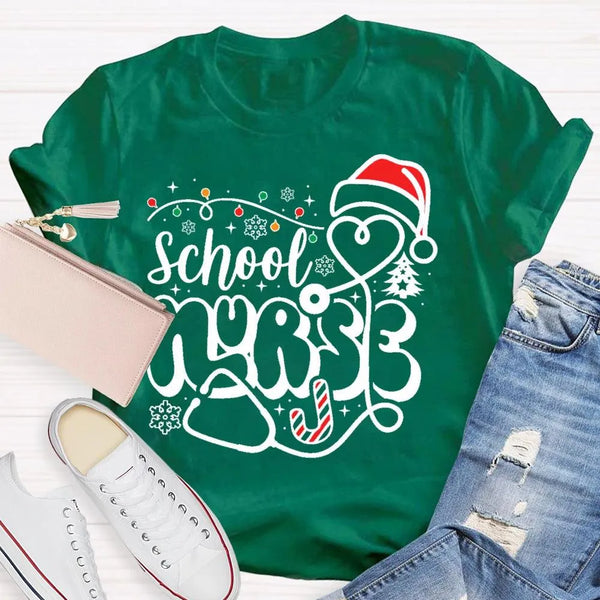 Snowflake Holiday Nurse T-Shirt, School Nurse Christmas Shirt, Winter Healthcare Graphic Tee, Medical Staff Xmas Shirt, Nurse