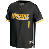 #1 Missouri Tigers Lightweight Baseball Jersey - Black