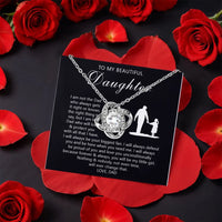 Cubic Zirconia Love Knot Pendant, Daughter Love Knot Necklace, Father Daughter Sentiment Necklace, Birthday Christmas Present from Dad