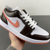 Low Top Sneakers, White Black Orange Colorway, Lace Up Design, Casual Gift for Sneaker Fans