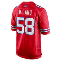 Buffalo Bills Matt Milano Red Alternate Game Jersey