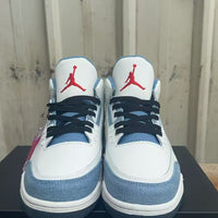 Mid Top Sneakers, White Blue Colorway, Lace Up Design, Casual Gift for Sneaker Fans