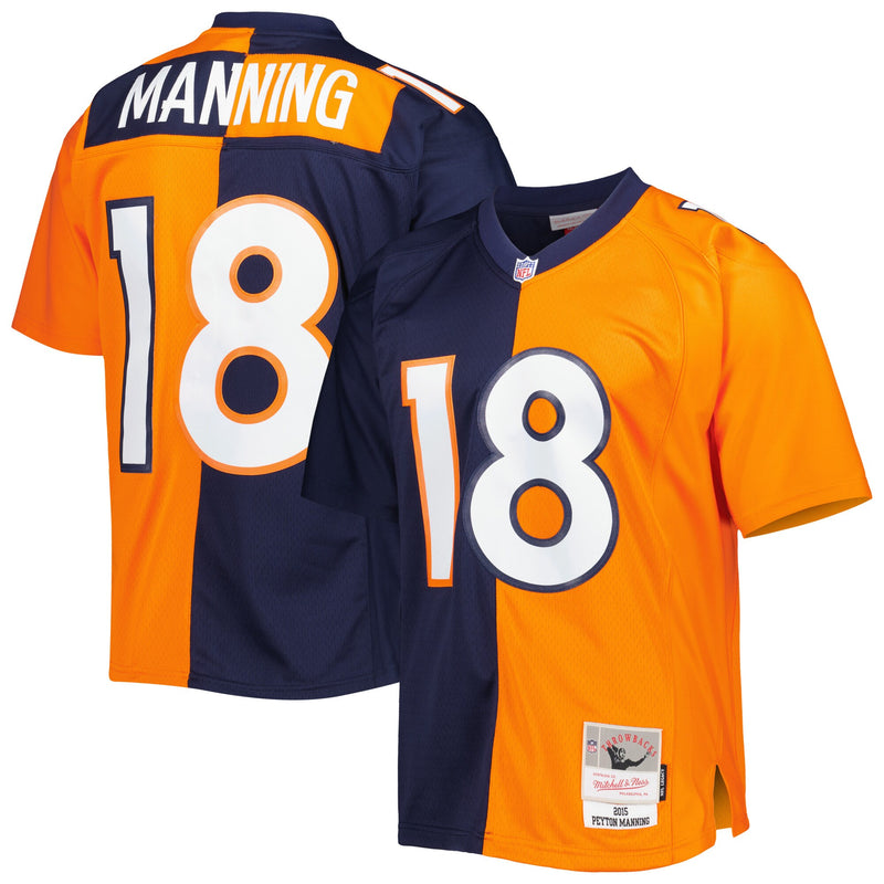 Denver Broncos Peyton Manning Navy/Orange 2015 Split Legacy Replica Jersey