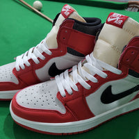 Retro Sneakers, Red White Black Colorway, Lace Up Design, Casual Gift for Sneaker Fans