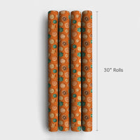 Dried Citrus Slice Wrapping Paper, Christmas Cookie Wrapping Paper, Watercolor Holiday Gift Wrap, Festive Baker Present Wrapping Paper Roll