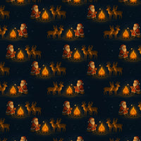 Christmas Camping Gift Wrap, S'mores with Santa Wrapping Paper, Whimsical Holiday Gift Wrapping Paper, Adorable Winter Camp Present Wrap Roll