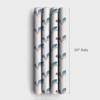 Santa Hat Pelican Gift Wrap, Christmas Pelican Wrapping Paper, Coastal Holiday Wrapping Paper, Nautical Beach Christmas Gift Wrapping Paper
