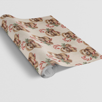 Adorable Sloth Gift Wrap, Christmas Sloth Wrapping Paper, Watercolor Candy Cane Wrapping Paper, Holiday Sloth Gift Wrap, Winter Present Paper