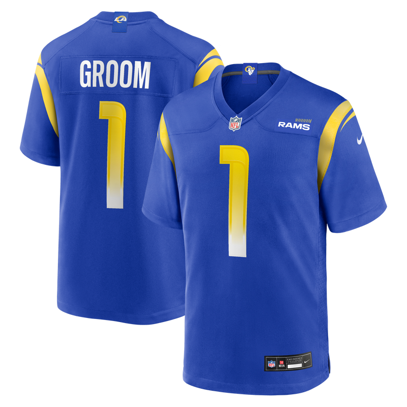 Los Angeles Rams Number 1 Groom Royal Game Jersey