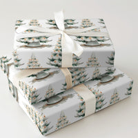 Nostalgic Holiday Gift Wrap, Vintage Ceramic Christmas Tree Wrapping Paper, Retro Xmas Tree Wrapping Paper, Winter Holiday Present Paper