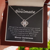 14k White Gold Knot Necklace, Soulmate Love Knot Necklace, Cubic Zirconia Pendant Necklace, Romantic Wife Jewelry, Christmas Present for Her