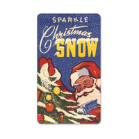 Vintage Santa Claus Wall Art, Sparkle Snow Christmas Metal Sign, Retro Holiday Winter Tin Sign, Farmhouse Christmas Metal Sign Present