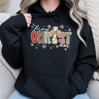 Leopard Plaid Religious Cross Sweatshirt, Merry Christ-mas Hoodie, Christian Faith Christmas Pullover, Faith-Based Holiday Hoodie