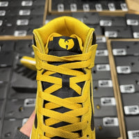 High Top Sneakers, Black Yellow Colorway, Lace Up Design, Casual Gift for Sneaker Fans