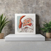 Artistic Christmas Santa Canvas Print, Modern Santa Claus Sketch Canvas, Holiday Wall Art Decor, Minimalist Xmas Canvas Painting Present