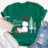 Let It Snow Teacher Shirt, Humorous Snowman Christmas T-Shirt, Adorable Winter Holiday Tee, Festive Classroom Graphic T-Shirt, Teacher Xmas Present