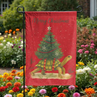 Humorous Animal Yard Flag, Turtle Christmas Tree Garden Flag, Festive Holiday Lawn Flag, Adorable Outdoor Flag Decor, Winter Seasonal Lawn Present
