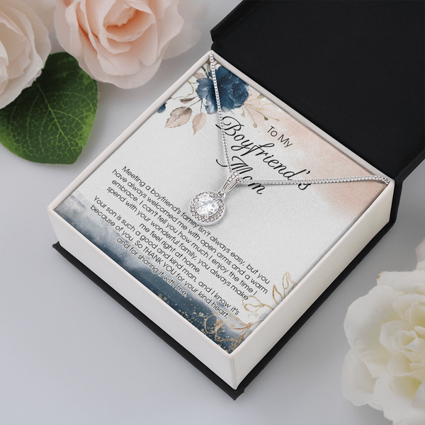 Eternal Hope Necklace for Boyfriend Mom, Future Mother in Law Necklace, Cushion Cut CZ Pendant Necklace, Thoughtful Birthday 