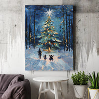 Snowy Forest Canvas Print, Christmas Tree Canvas Wall Art, Winter Holiday Canvas Art, Festive Oil Painting Wall Decor, Christmas Home Present