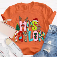 Personalized Christmas T-Shirt, Custom Christmas Tree Shirt, Holiday Tree Graphic Tee, Matching Family Christmas Shirt, Xmas Holiday Present