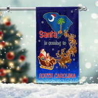 Santa Is Coming SC Flag, South Carolina Christmas Garden Flag, Double Sided Palmetto Holiday Garden Flag, Festive Southern Yard Decor