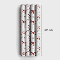 Sports Fan Christmas Gift Wrap, Watercolor Soccer Santa Wrapping Paper, Soccer Player Holiday Paper, Gold Stars Festive Present Wrap Roll