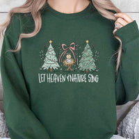 Nativity Christmas Sweatshirt, Let Heaven and Nature Sing Sweatshirt, Christian Holiday Graphic Sweatshirt, Whimsical Religious Crewneck