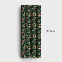 Cactus Poinsettia Wreath Gift Wrap Paper, Southwestern Desert Christmas Wrapping Paper, Western Boho Holiday Present Wrapping Paper