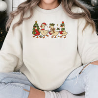 Adorable Festive Goose Reading Crewneck, Christmas Duck Sweatshirt, Bookish Holiday Book Lover Sweater, Teacher Xmas Pullover Present for Her