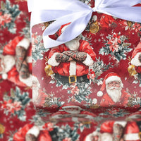 Hipster Santa Gift Wrap, Tattooed Santa Wrapping Paper, Edgy Christmas Wrapping Paper, Cool Claus Holiday Gift Wrap, Humorous Xmas Paper Roll