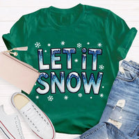 Snowflake Winter T-Shirt, Let It Snow Christmas Shirt, Retro Holiday Graphic Tee, Comfy Xmas Shirt, Christmas Present for Women and Men