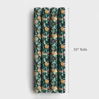 Snowy Pine Holly Dog Gift Wrap, Golden Retriever Wrapping Paper, Winter Dog Lover Holiday Wrapping Paper, Christmas Puppy Wrapping Paper