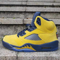 Sneakers, Blue Yellow Colorway, Lace Up Design, Casual Gift for Sneaker Fans