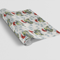 Adorable Turtle Gift Wrap Roll, Santa Hat Turtle Christmas Wrapping Paper, Holiday Present Paper, Animal Lover Xmas Wrapping Paper Roll