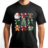 Festive Santa Tree Gingerbread Shirt, Christmas Graphic T-Shirt, Holiday Party Graphic Tee, Merry Xmas Top, Adorable Christmas Present