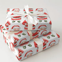 Watercolor Santa Claus Reading Book Gift Wrap, Reading Santa Wrapping Paper, Classic Christmas Gift Wrapping Paper, Holiday Book Lover Wrap