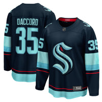 Seattle Kraken Joey Daccord Deep Sea Blue Home Breakaway Player Jersey