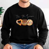 Concha and Churro Foodie Sweatshirt, Tis the Season Mexican Christmas Sweatshirt, Adorable Latina Xmas Crewneck, Holiday Food Sweatshirt