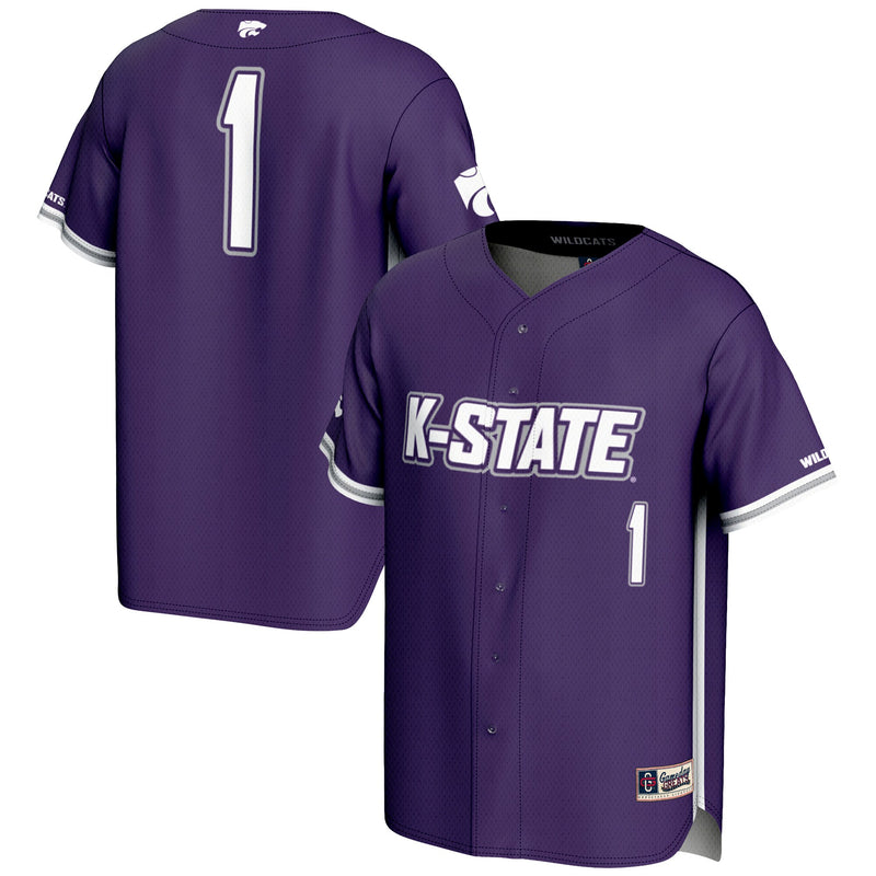 #1 Kansas State Wildcats Lightweight Baseball Jersey - Purple
