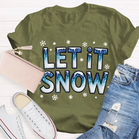 Snowflake Winter T-Shirt, Let It Snow Christmas Shirt, Retro Holiday Graphic Tee, Comfy Xmas Shirt, Christmas Present for Women and Men